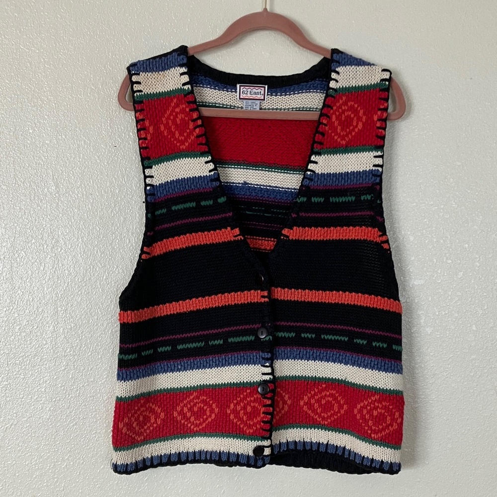 VTG 62 East Knit Southwestern Vest, M